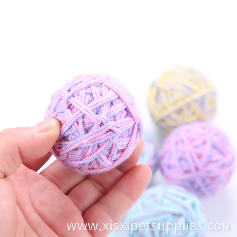 knitting yarn cat running ball toys pet toys for cat